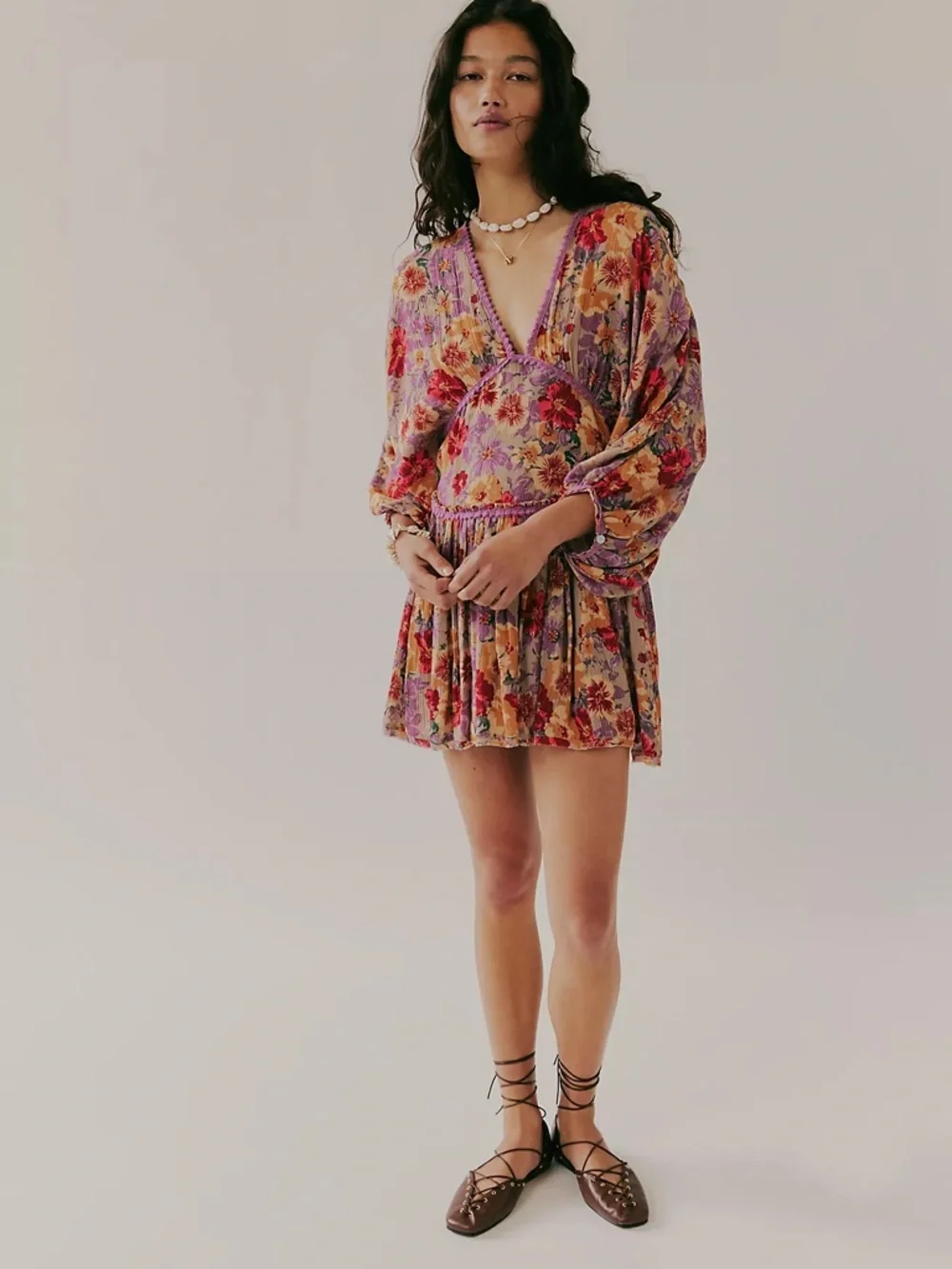 Free People Sweet Dreams Printed Mini Dress